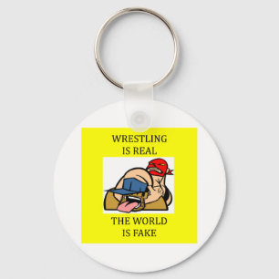WRESTLING is not fake Key Ring
