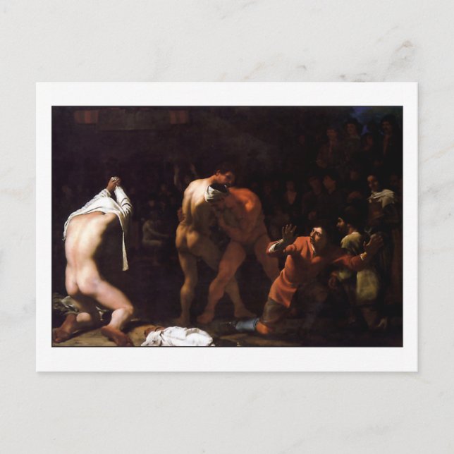Wrestling Match by Michael Sweerts Postcard (Front)