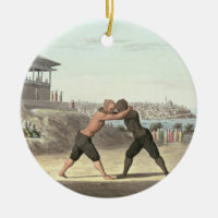 Wrestling Match, Constantinople (w/c on paper)