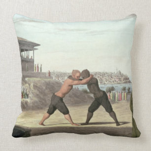 Wrestling Match, Constantinople (w/c on paper) Cushion