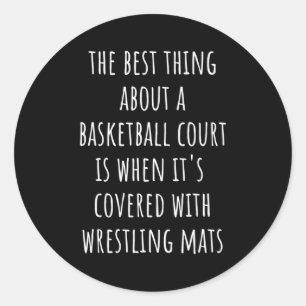 Wrestling mats thing about basketball court classic round sticker