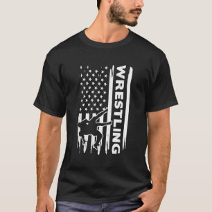 Wrestling MMA wrestler US flag graphic concept T-Shirt