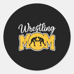 Wrestling Mom Funny Wrestle Wrestler Parent Mother Classic Round Sticker