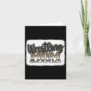 Wrestling Mom Leopard Mother Mama Wrestl Wrestler Card