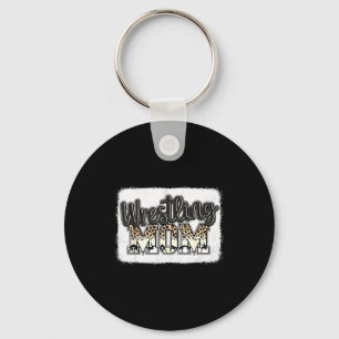 Wrestling Mom Leopard Mother Mama Wrestl Wrestler  Key Ring