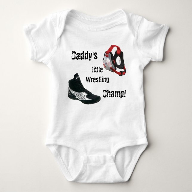 Wrestling Onesy Baby Bodysuit (Front)