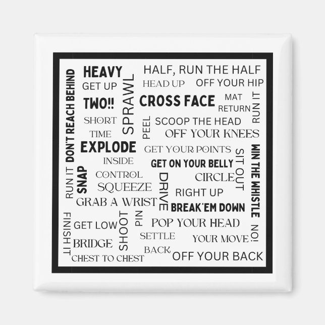 Wrestling Phrases Magnet (Front)