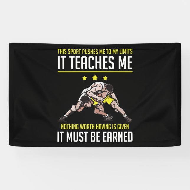 Wrestling Pushes Me To My Limits It Teach Me Banner (Horizontal)
