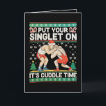 Wrestling Put Your Singlet On Christmas Wrestler Holiday Card<br><div class="desc">Wrestling Put Your Singlet On Christmas Wrestler</div>