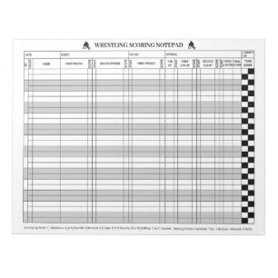 Wrestling Score Pads for Scorekeeping