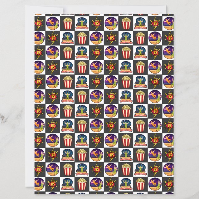 Wrestling Scrapbook Paper (Front)