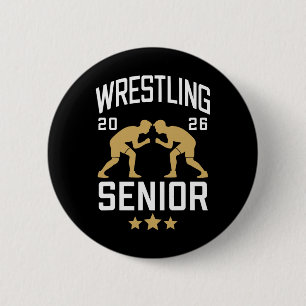 Wrestling Senior 2026 Graduation  6 Cm Round Badge
