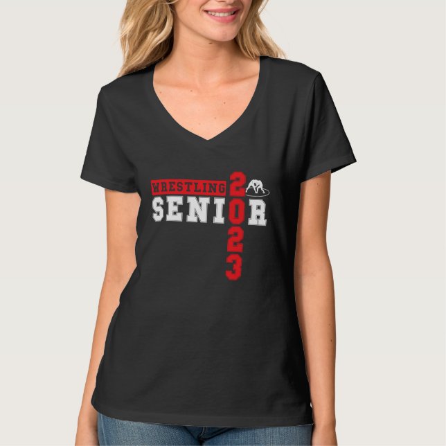 Wrestling Senior Night Senior 2023 Graduation Wres T-Shirt (Front)