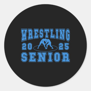 Wrestling Senior Night Wrestling Senior 2025 Gradu Classic Round Sticker