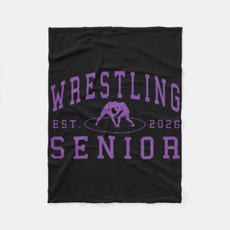 Wrestling Senior Night Wrestling Senior 2026 Gradu Fleece Blanket