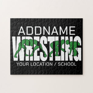 Wrestling Team ADD TEXT School Varsity Wrestler Jigsaw Puzzle