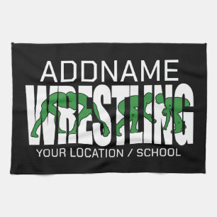 Wrestling Team ADD TEXT School Varsity Wrestler Tea Towel