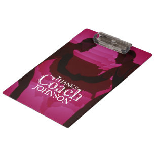 Wrestling Thanks Coach Silhouette Red Clipboard