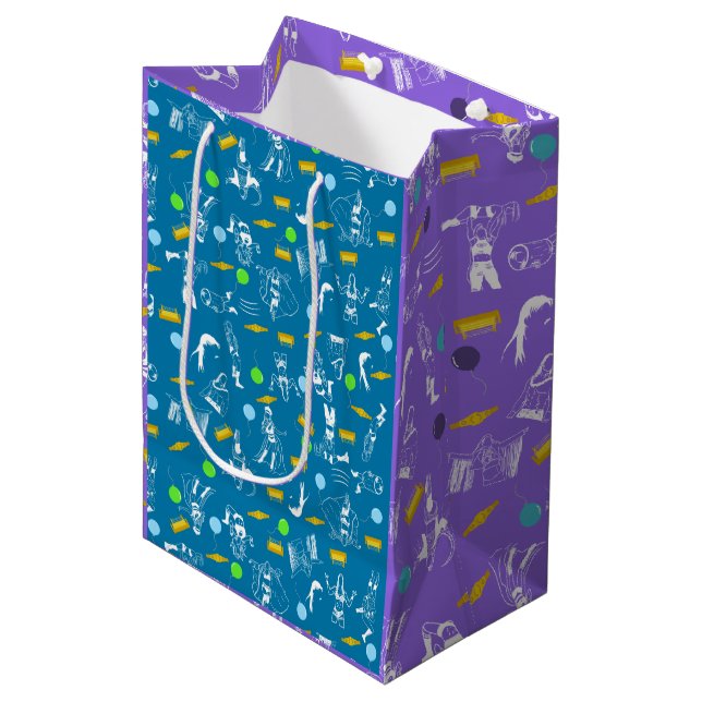 Wrestling Themed Birthday Gift Wrap Party Medium Gift Bag (Front Angled)