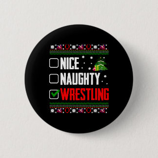 Wrestling Ugly Christmas 6 Cm Round Badge