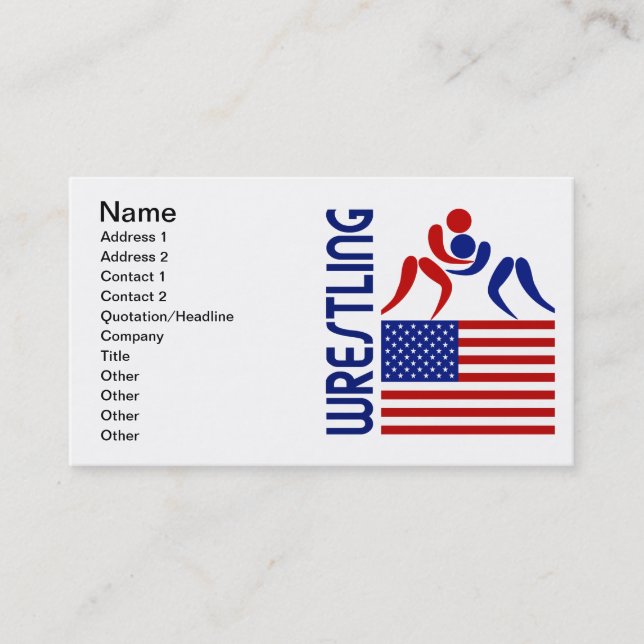 Wrestling United States Business Card (Front)