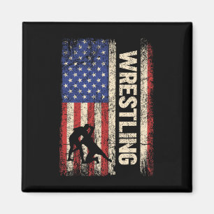 Wrestling Usa American Flag Shirt Wrestle 4th Of J Magnet