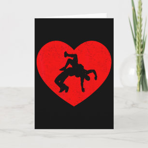 Wrestling Valentine Heart Shape Wrestling Lovers  Card