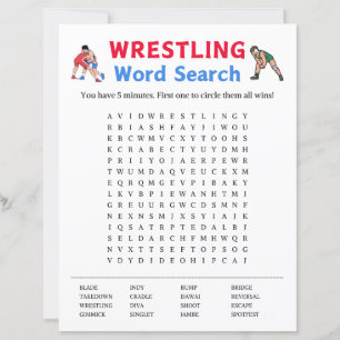Wrestling Word Search Game