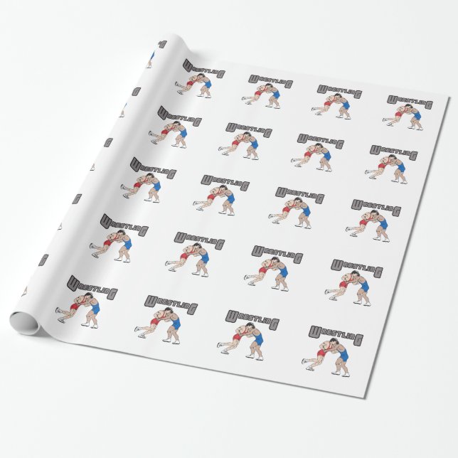 WRESTLING WRAPPING PAPER (Unrolled)