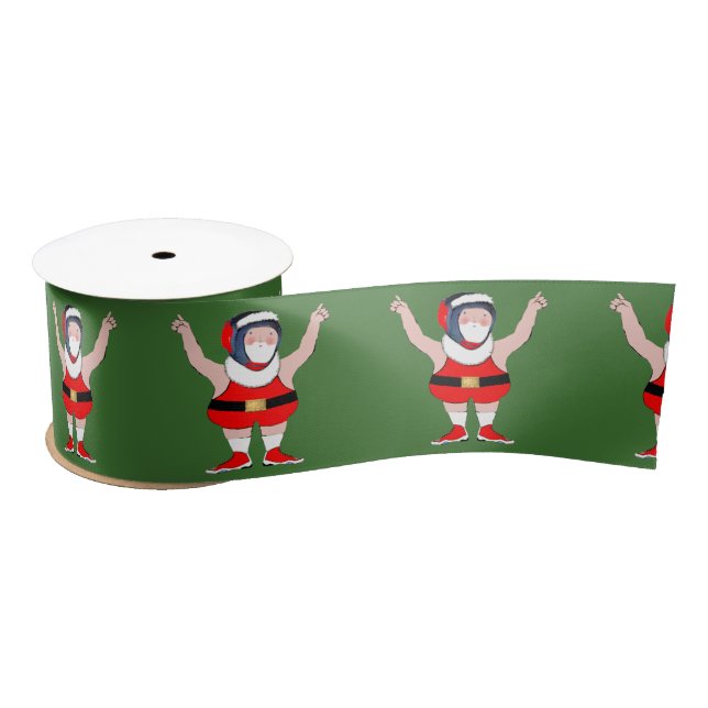 Wrestling Wrestler Christmas Holiday Satin Ribbon (Spool)