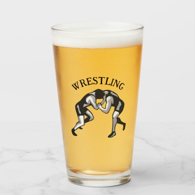 Wrestling Wrestler Design Glass (Front Filled)