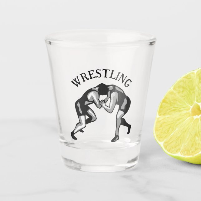 Wrestling Wrestler Design Shot Glass (Front)