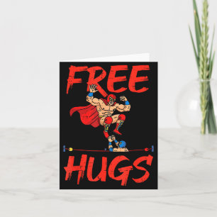 Wrestling Wrestlers Hug Funny Humor Meme Men Women Card