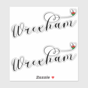 Wrexham Script Font, Welsh Flag In Heart