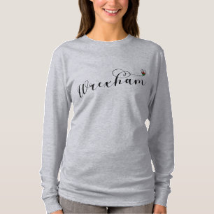 Wrexham Script Font, Welsh Flag In Heart T-Shirt