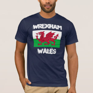 Wrexham, Wales with Welsh flag T-Shirt