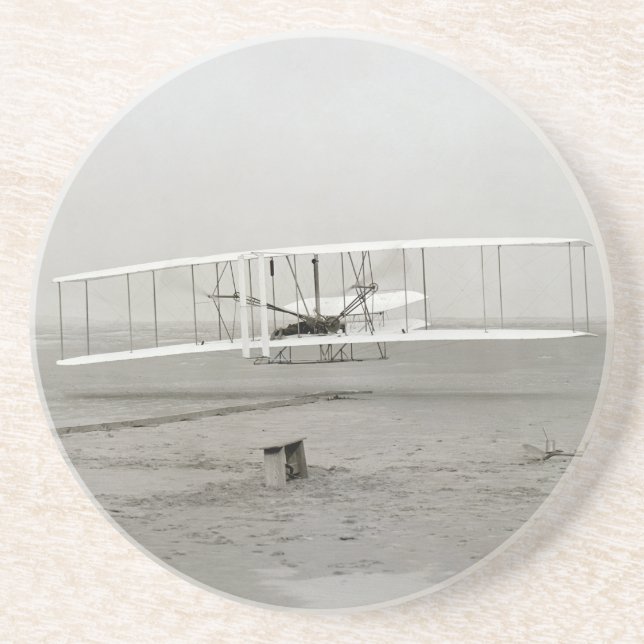 Wright Brothers Flyer First Plane Flight Aviation Coaster (Front)