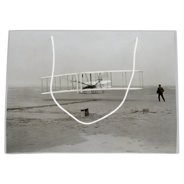 Wright Brothers Flyer First Plane Flight Aviation Large Gift Bag (Front)
