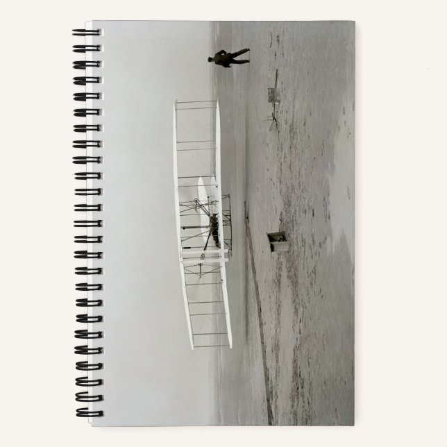 Wright Brothers Flyer First Plane Flight Aviation Notebook (Front)