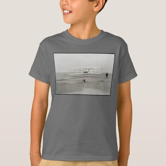 Wright Brothers Flyer First Plane Flight Aviation T-Shirt (Front)