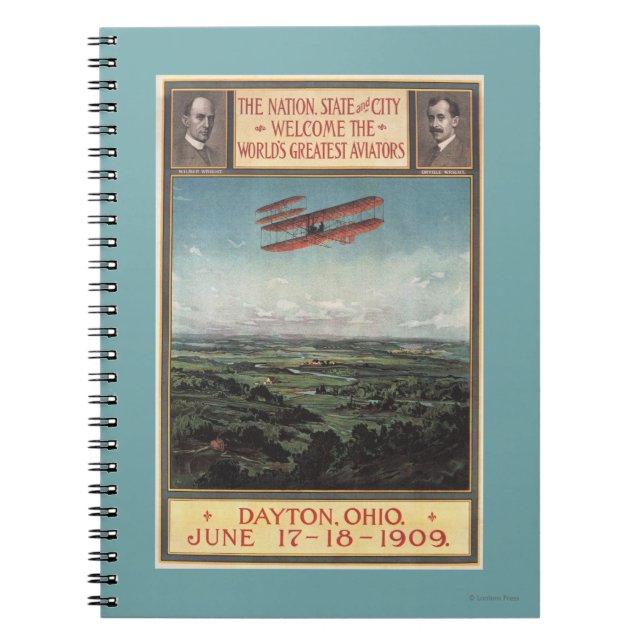 Wright Brothers Plane Spiral Notebook (Front)