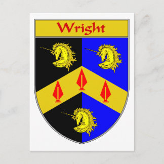 Wright Coat of Arms/Family Crest Postcard