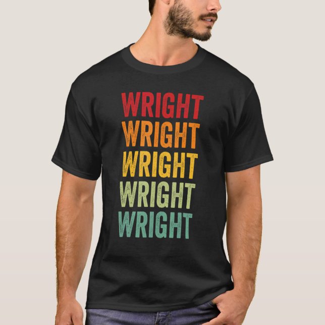 Wright County Iowa Rainbow Text Design T-Shirt (Front)