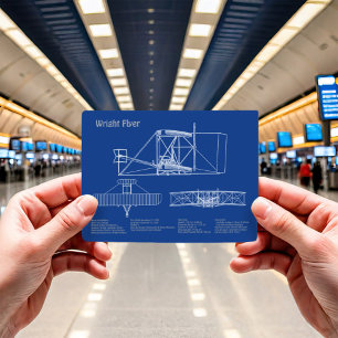 Wright Flyer- Aeroplane Blueprint Drawing Plans AD Postcard