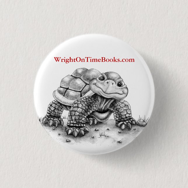 Wright on Time Books Turtle 3 Cm Round Badge (Front)