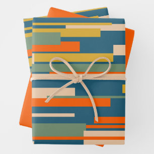 Wright Retro Modern Abstract Geometric Pattern Wrapping Paper Sheet