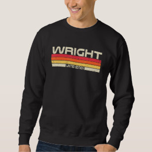 Wright Surname Birthday Family Reunion 80s 90s Sun Sweatshirt