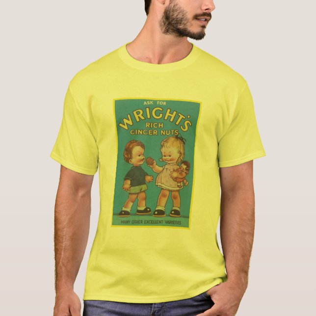 Wright's Rich Ginger Nuts Vintage Ad T-Shirt (Front)