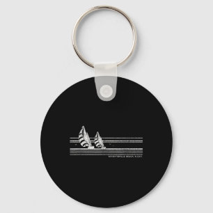 Wrightsville Beach Nc Vintage Sailing 70s Nautical Key Ring