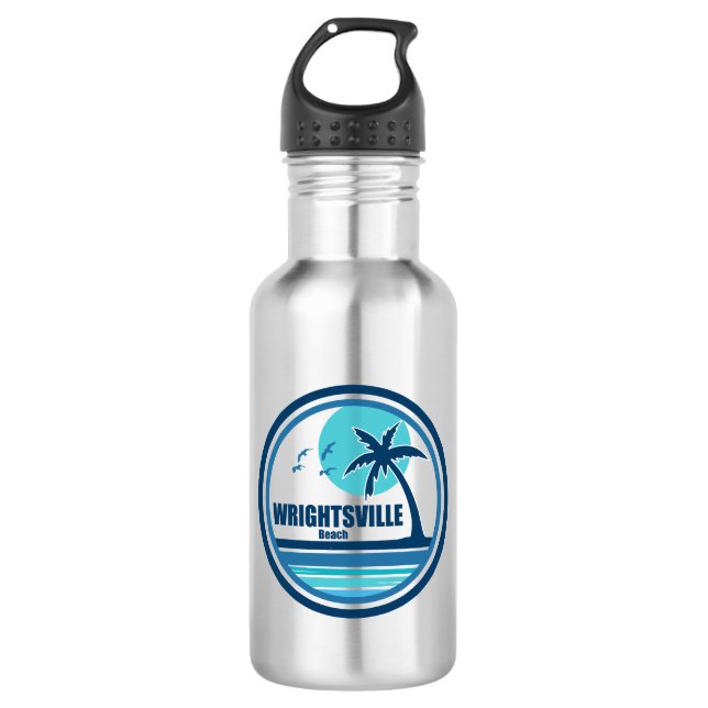 Wrightsville Beach North Carolina Palm Tree Birds 532 Ml Water Bottle (Front)